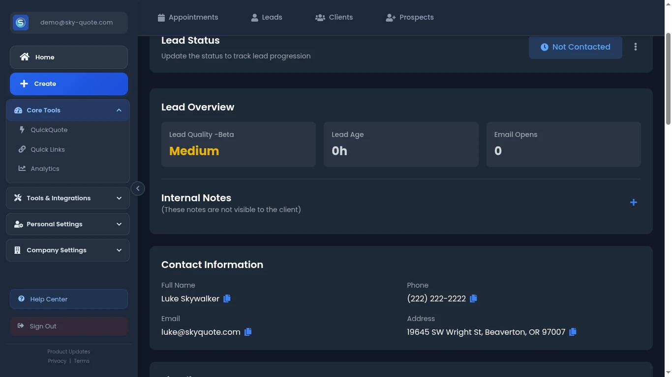 Instant Roof Quote Lead