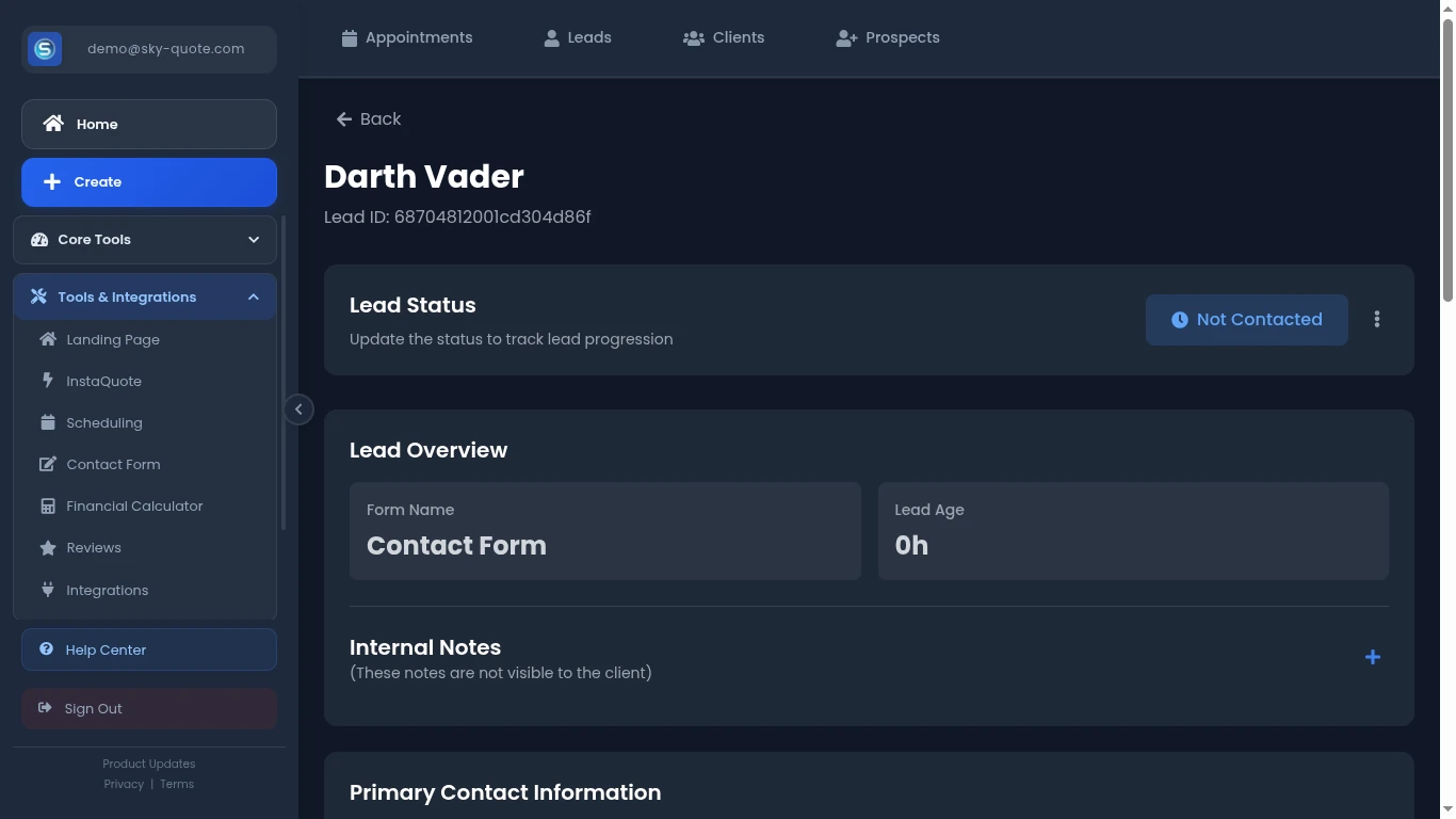Contact Forms Details